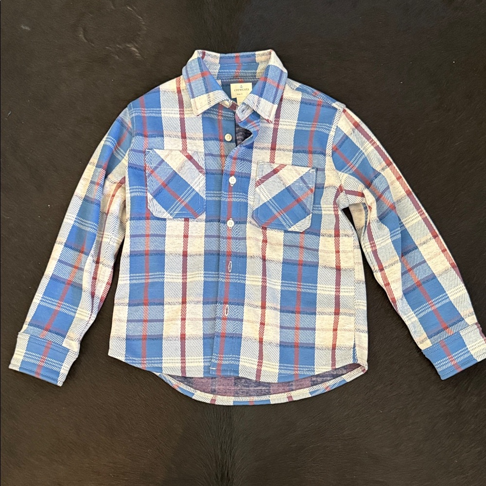 Crewcuts Blue and Red Plaid Button Down Shirt